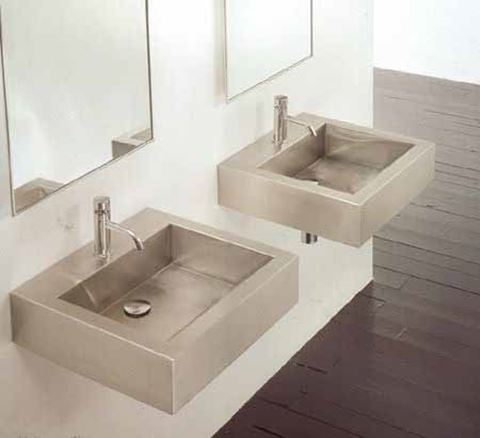 Square Stainless Wall-Mount or Vessel Bath Sink