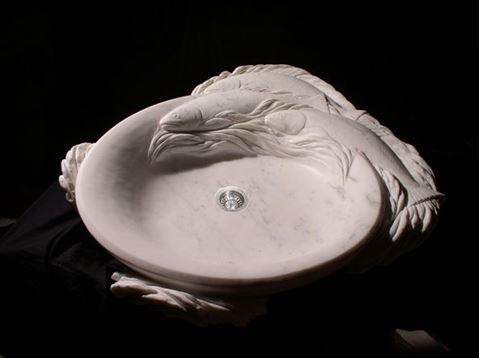 Trident Carved Marble Sink