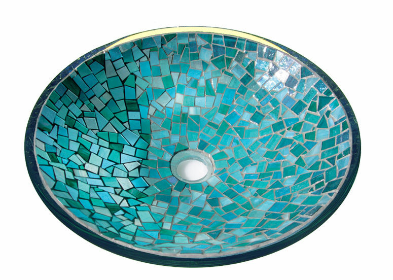 Indigo Crystals Glass Mosaic Sink