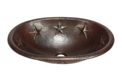 19" Oval Copper Bathroom Sink - Texas Star by SoLuna