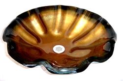 Laventino Bronze Wavy Edge Glass Vessel Sink