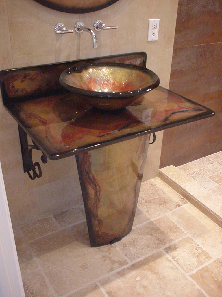 Picture of Tuscan Fire Vignette Bathroom Pedestal