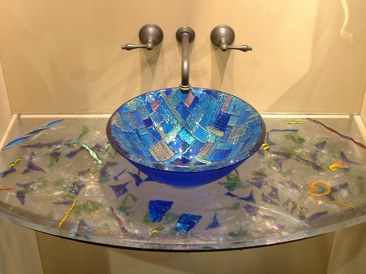 Cast Glass Vanity Top Artisan Crafted, Glass Vanity Sinks