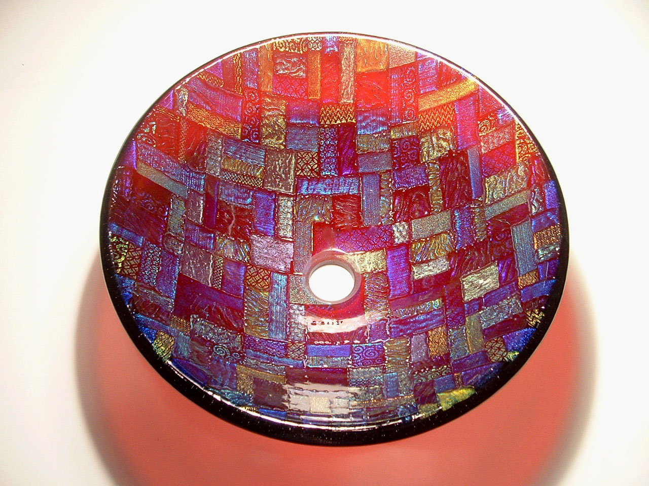 Picture of Dichroic Vessel Sink on Cranberry Glass