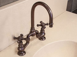 Sonoma Forge | Bathroom Faucet | Brownstone Gooseneck | Deck Mount