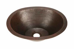 17.5" Oval Copper Bar Sink w/Flat Bottom by SoLuna