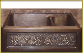 Picture of 32" Chameleon Double Well Bronze Farmhouse Sink
