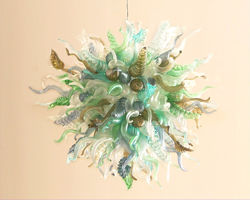 Picture of Blown Glass Chandelier | Green Goddess