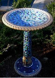 Picture of Alhambra Sky Handcrafted Mosaic Birdbath