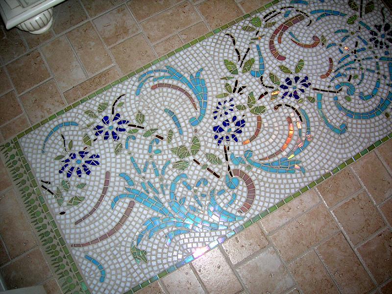 Floor Mosaic Carpet Artisan Crafted Home, Mosaic Rug Tile