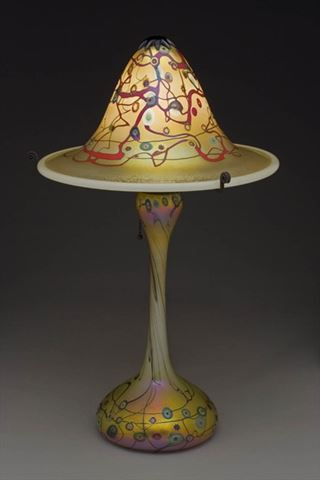Large Gold Murrini Flared Shade Table Lamp