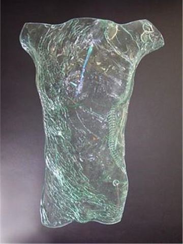 Eager Glass Male Torso Sculpture
