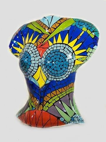 Mosaic Torso Glass Sculpture