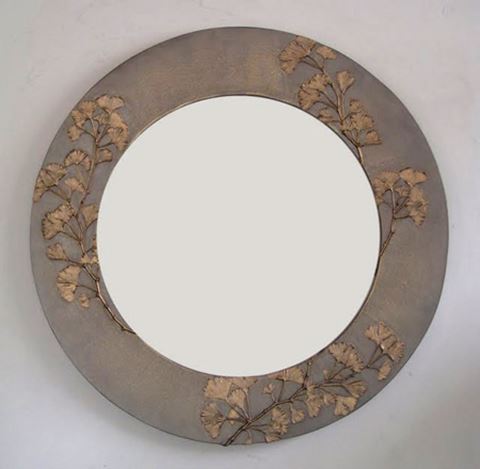 Ginkgo Branch Round Mirror