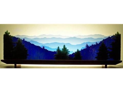 The Great Smoky Mountains Glasscape Lighting Sculpture