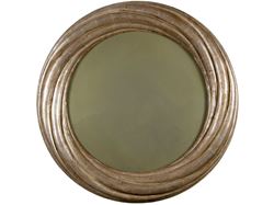 Hand-Carved Round Gold Leaf Mirror