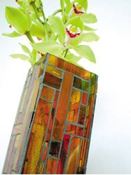 Autumn Handcrafted Glass Mosaic Vase