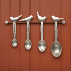 Beehive Handmade Bird Measuring Spoons with Rack