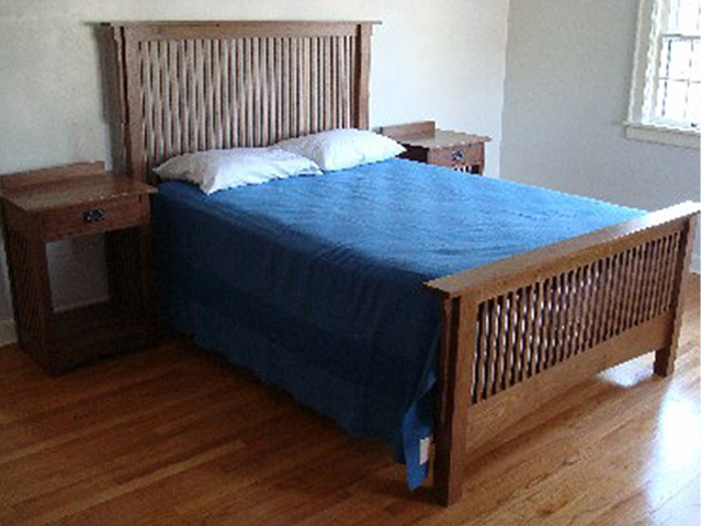 Mission Queen Bed Frame Artisan Crafted, Mission Style Oak Queen Bed Frame