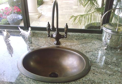 16" Oval Bronze Bath Sink