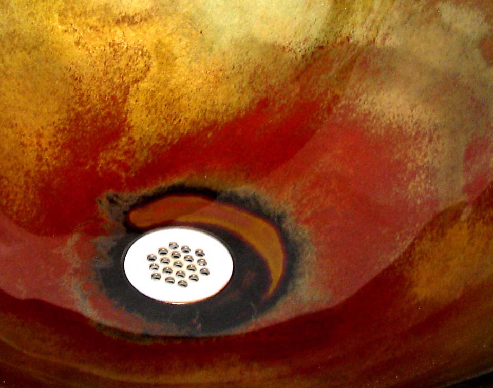 Picture of Tuscan Fire I Round Glass Vessel Sink