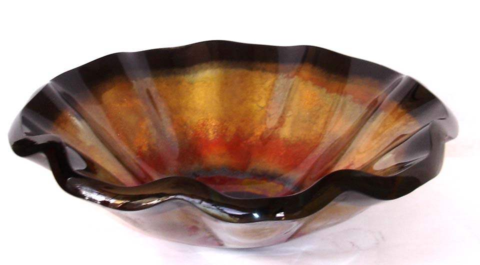 Picture of Tuscan Fire II Wavy Edge Glass Vessel Sink