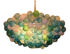 Picture of Blown Glass Chandelier | Gourds | Aqua, Emerald & Opal White