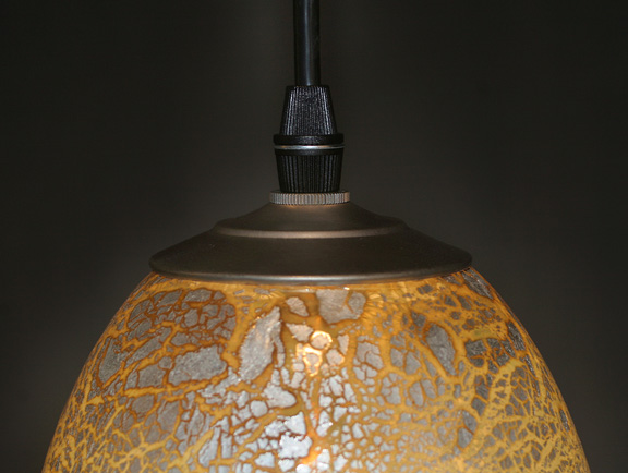 Picture of Blown Glass Pendant Light | Silver Leaf