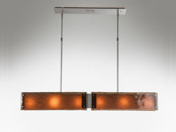 Linear Chandelier | Textured Glass | 44"