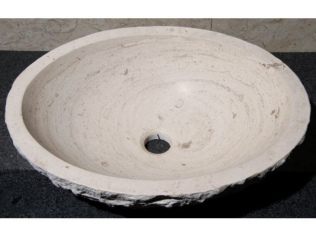 Picture of 18" Oval Stone Vessel Sink with Rough Exterior