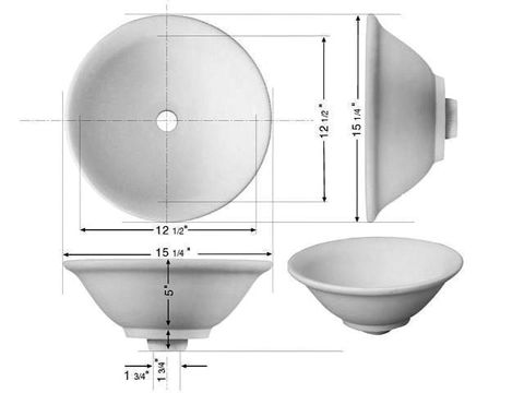Hand Crafted Sink | 15" Round Ceramic Vessel Bath Sink