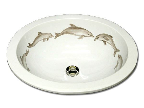 Hand Painted Sink | Dolphins