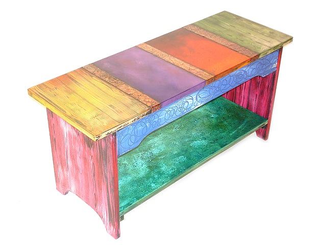 Hand Painted Bench Artisan Crafted, Hand Painted Wooden Benches