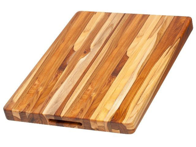Edge Grain Rectangle Carving Board with Hand Grip by TeakHaus