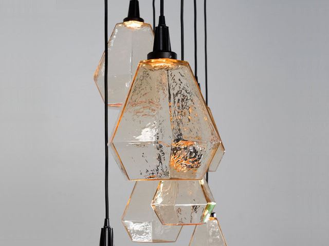 Picture of Linear Chandelier | Hedra | 7 pc