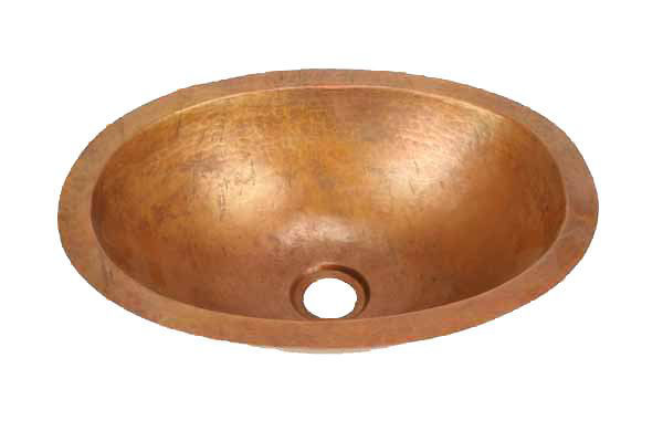 15" Oval Copper Bathroom Sink by SoLuna