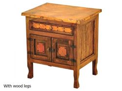 Country Nightstand with Copper Panels - 7 styles