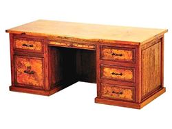 5-Drawer Executive Desk with Copper Panels
