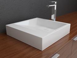 Picture of Solid Surface Contemporary White Sloping Bath Sink I