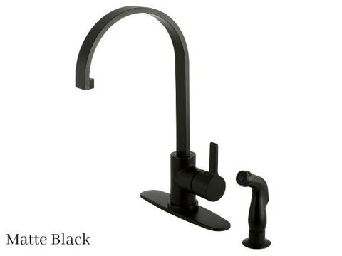 Kingston Brass Continental Single Handle Kitchen Faucet with Side Spray