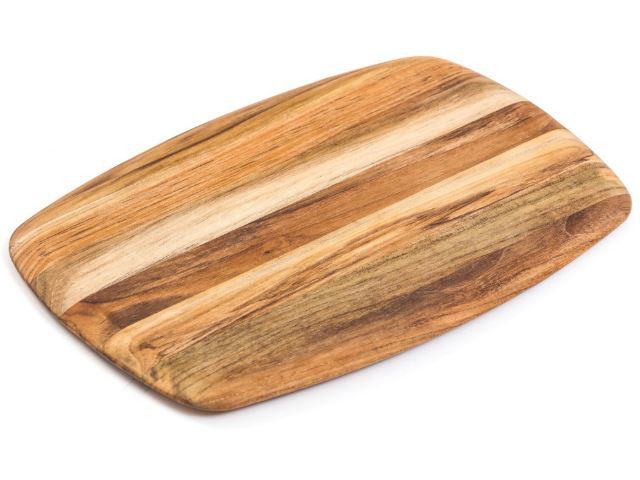 Picture of Rectangle Edge Grain Gently Rounded Edge Serving Board by Proteak 14 inch
