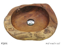Teak Wood Vessel Sink | Small | Oval