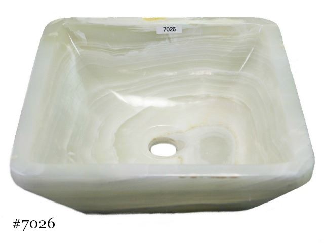 Picture of SoLuna White Onyx Square Vessel Sink
