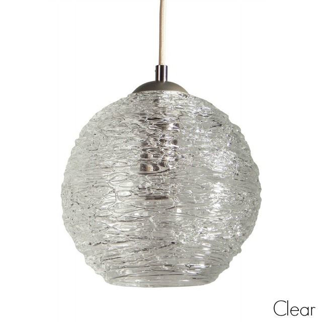 Blown Glass Pendant Light | Round Stella | Clear