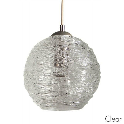 Blown Glass Pendant Light | Round Stella | Clear