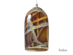 Picture of Blown Glass Pendant Light | Milky Way | Amber