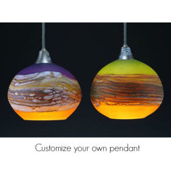 Blown Glass Pendant Light | Create Your Own | Translucent Strata | Round
