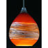 Picture of Blown Glass Pendant Light | Translucent Strata | Ruby & Tangerine