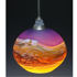 Picture of Blown Glass Pendant Light | Translucent Strata | Amethyst & Tangerine