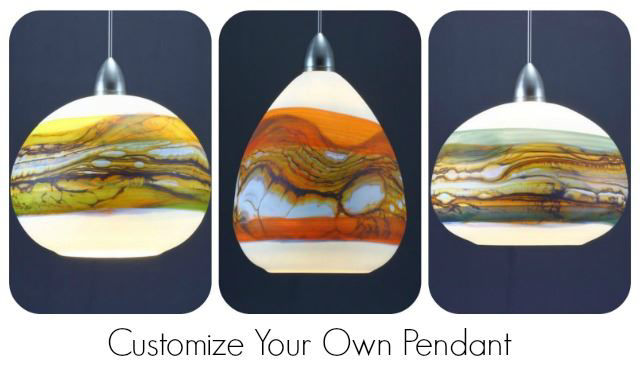 Picture of Blown Glass Pendant Light | Create Your Own | Opal